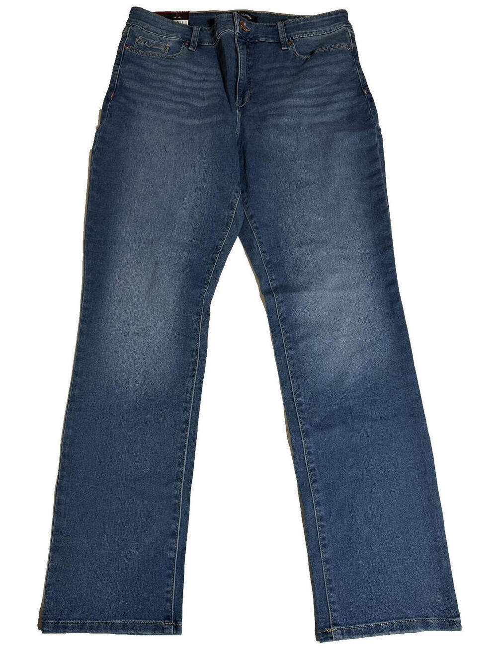 Bandolino Amy Modern Straight Jeans Lauryn Blue Slimming Womens Size 14 NEW! NWT